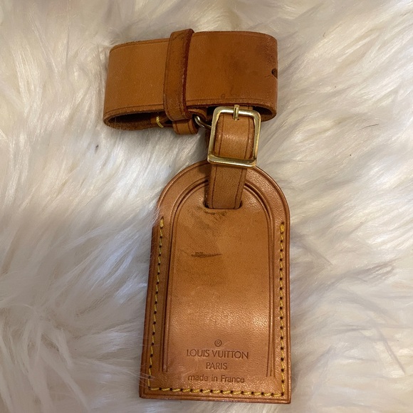 Authentic Louis Vuitton  leather Luggage tag bag charm - Picture 8 of 10